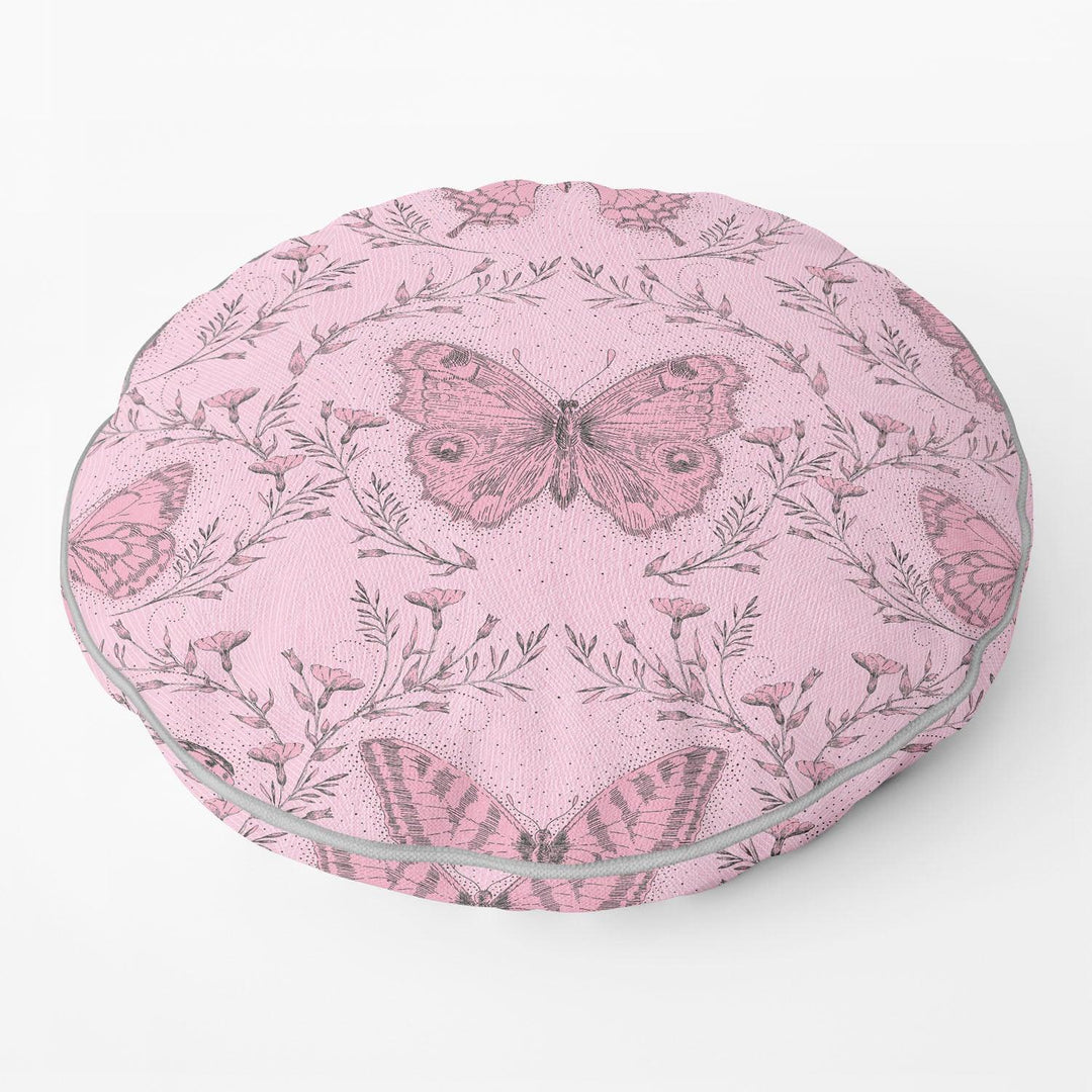 Butterfly & Ivy Round Pink - House Of Turnowsky Cushion