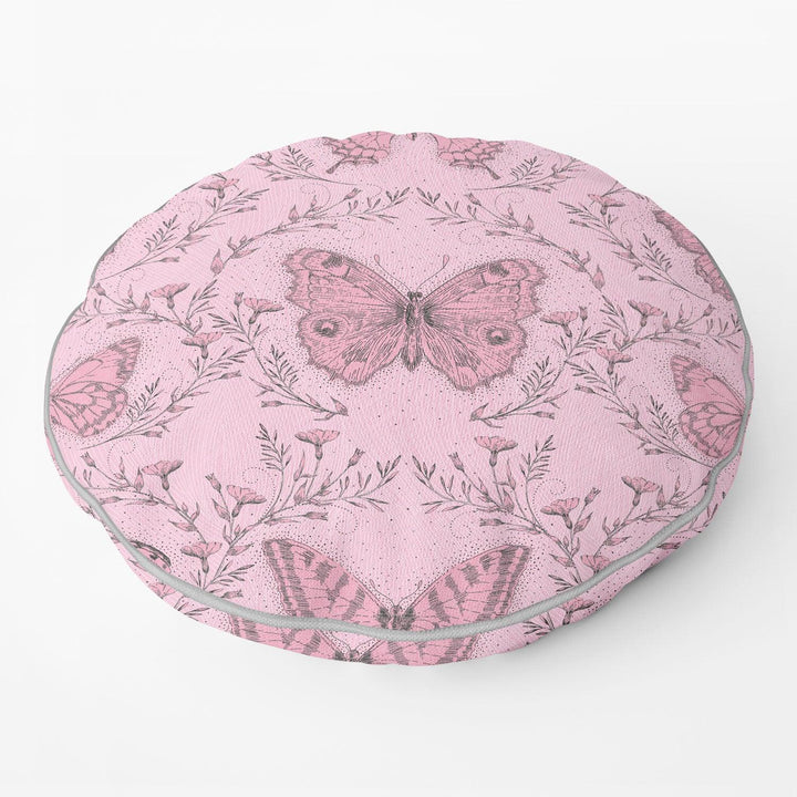 Butterfly & Ivy Round Pink - House Of Turnowsky Cushion