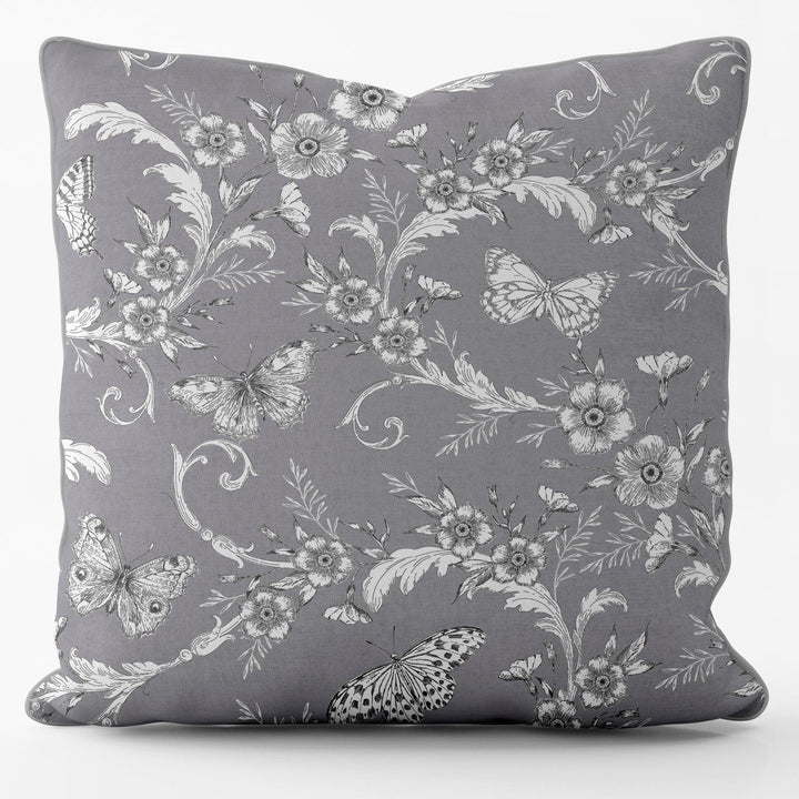 Trailing Butterfly Grey - House Of Turnowsky Cushion