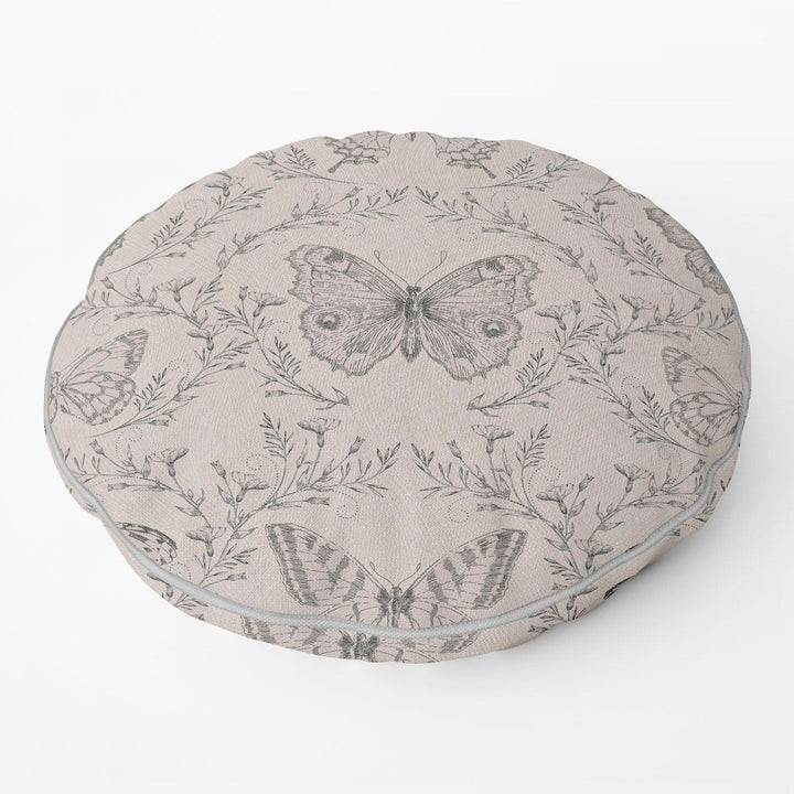 Butterfly & Ivy Round Grey - House Of Turnowsky Cushion