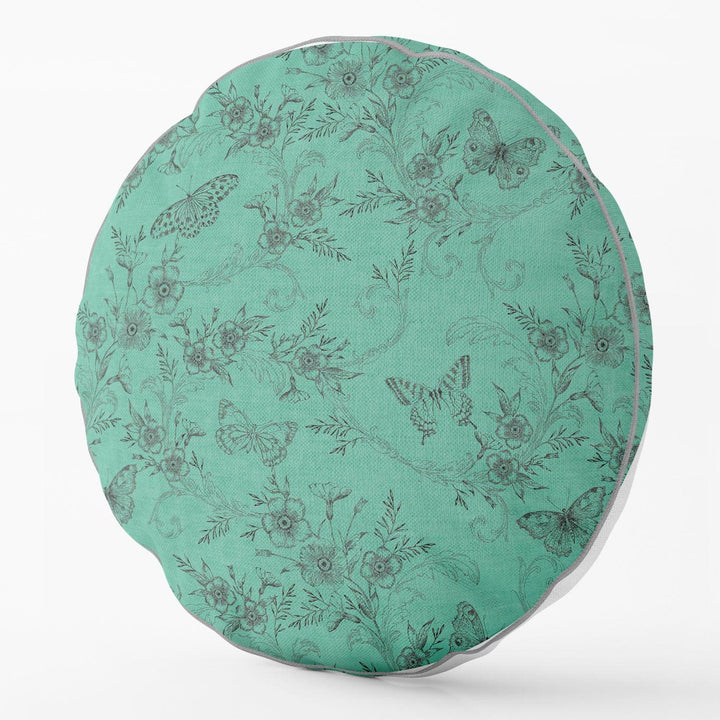 Trailing Butterfly Round Mint Green - House Of Turnowsky Cushion