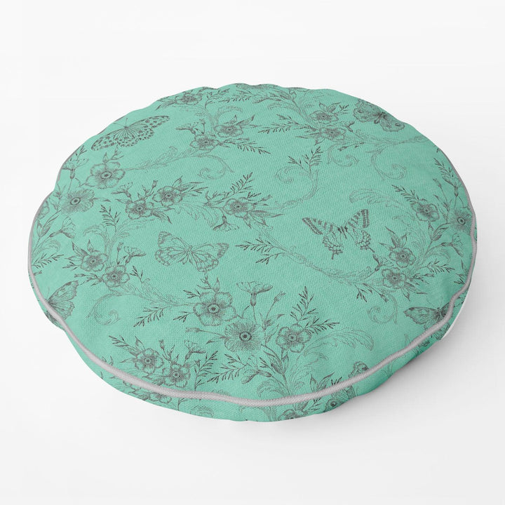 Trailing Butterfly Round Mint Green - House Of Turnowsky Cushion