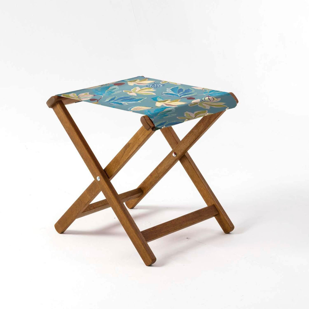 Fantasy Florals (Blue) - House of Turnowsky-Glamping Camping  Stool