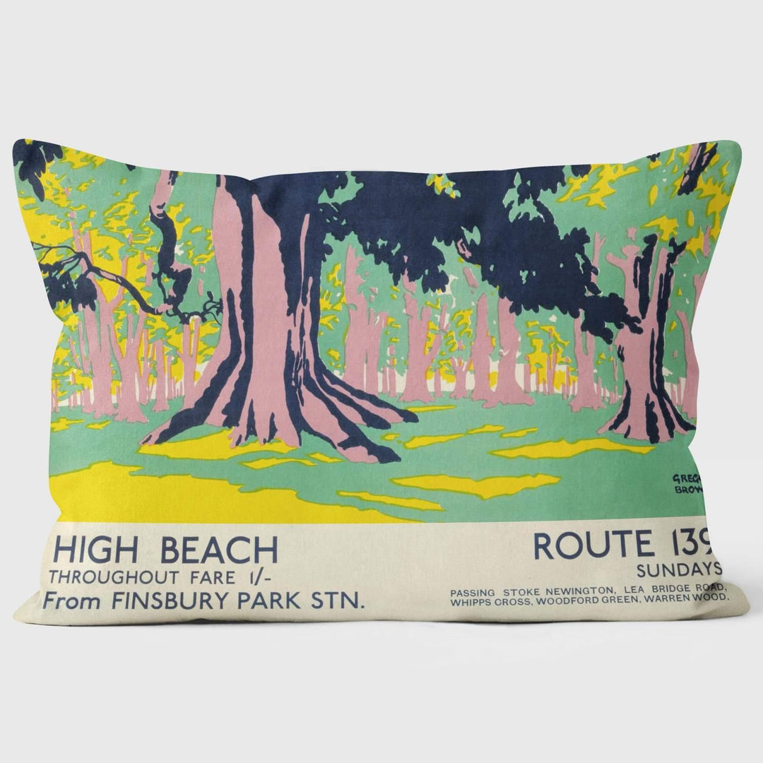 High Beach - London Transport Cushion - Handmade Cushions UK - WeLoveCushions