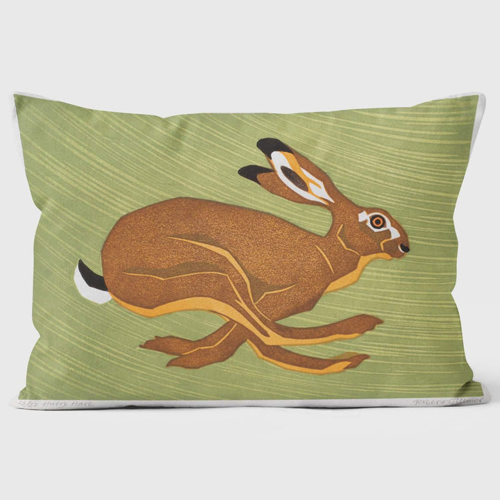 Hurry Hare - Robert Gillmor Cushion - Handmade Cushions UK - WeLoveCushions