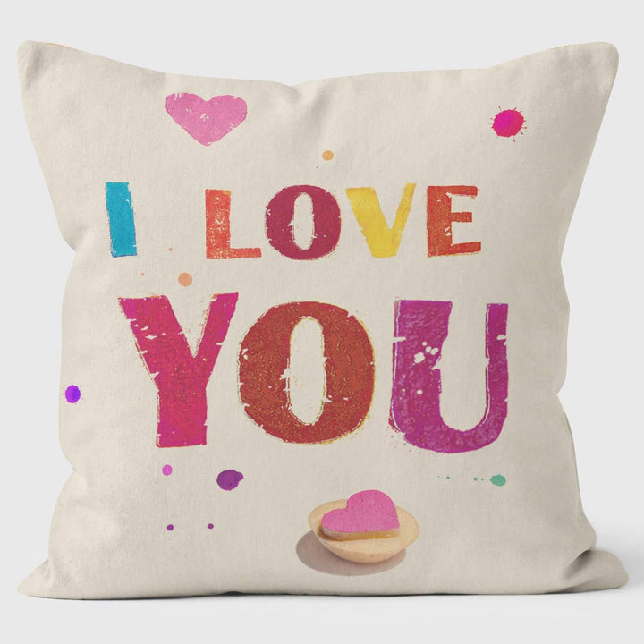 I Love You! Potato Print - Paperlollipop Cushion - Handmade Cushions UK - WeLoveCushions