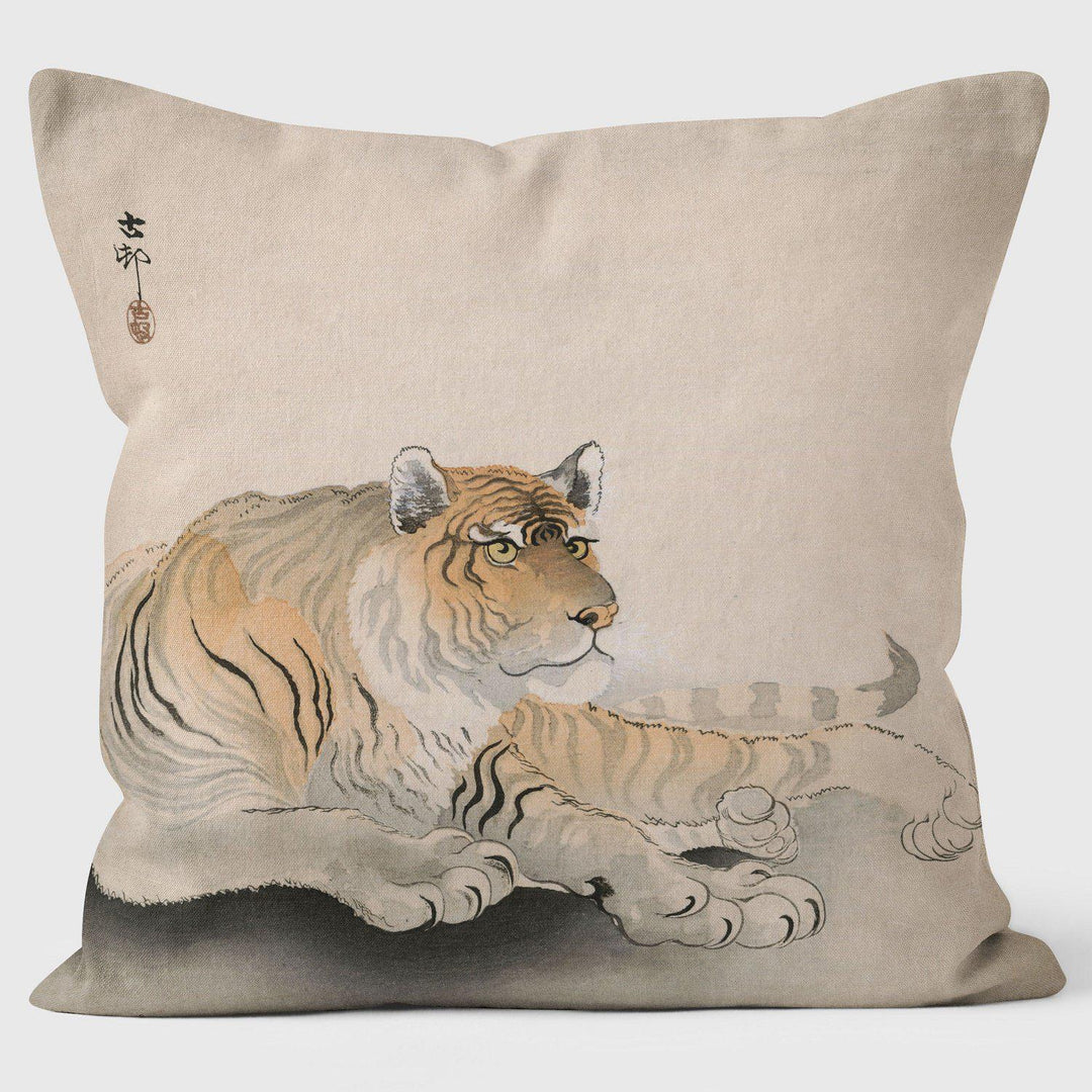 Japanese Print Of A Tiger - Art Print Cushion - Handmade Cushions UK - WeLoveCushions