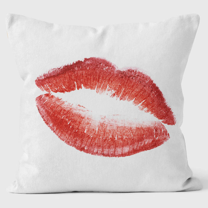 Kiss My Red Lips - Photo Art Print Cushion - Handmade Cushions UK - WeLoveCushions