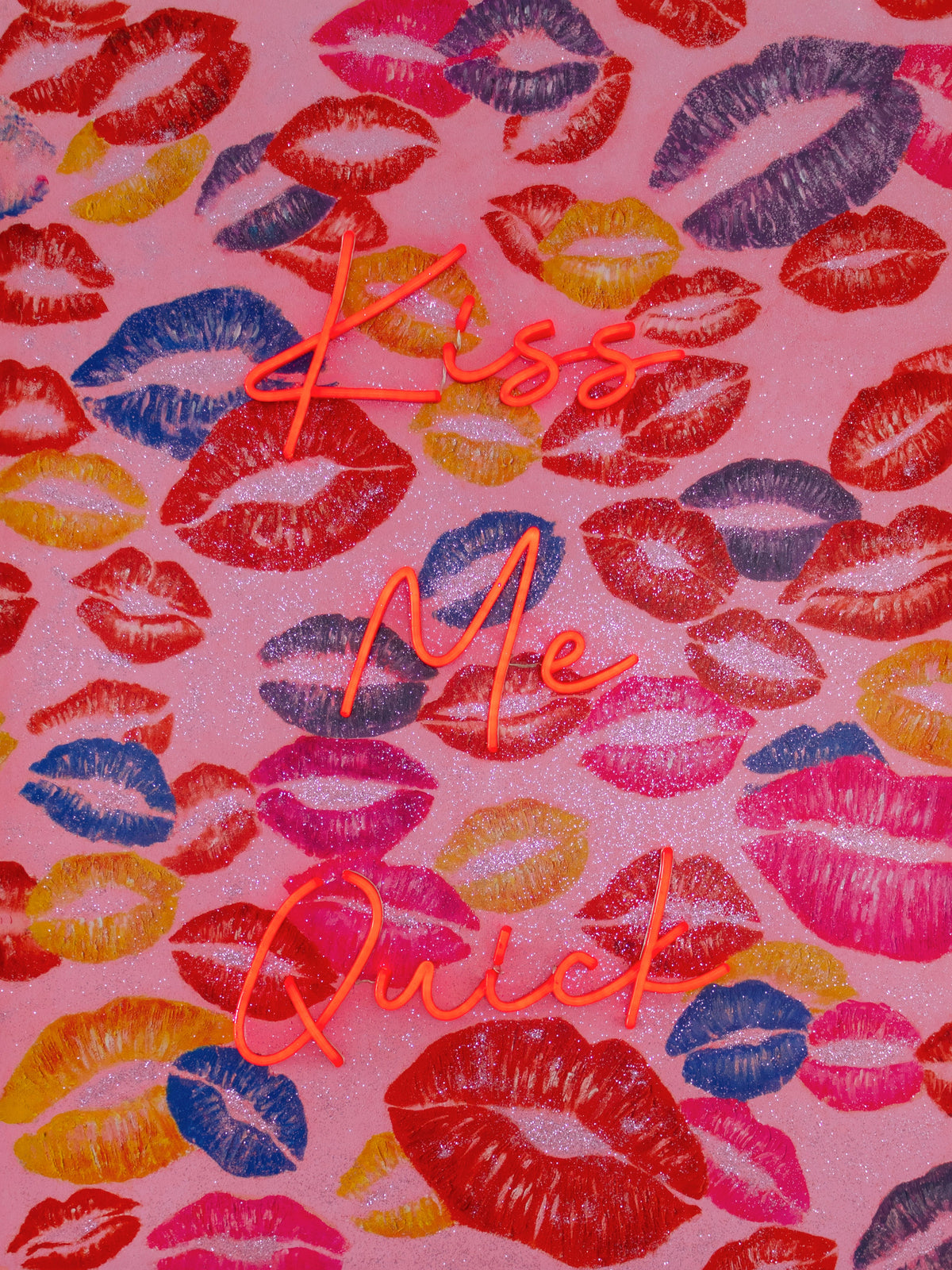 'Kiss Me Quick' Wall Artwork - LED Neon - Locomocean Ltd