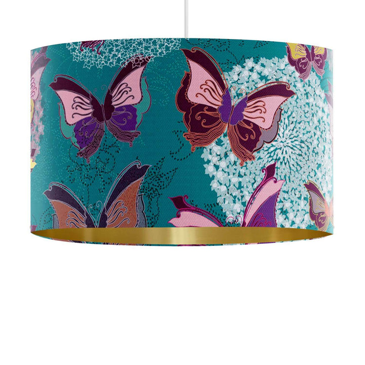 Paper Butterflies Green - FOG - House Of Turnowsky Lampshade