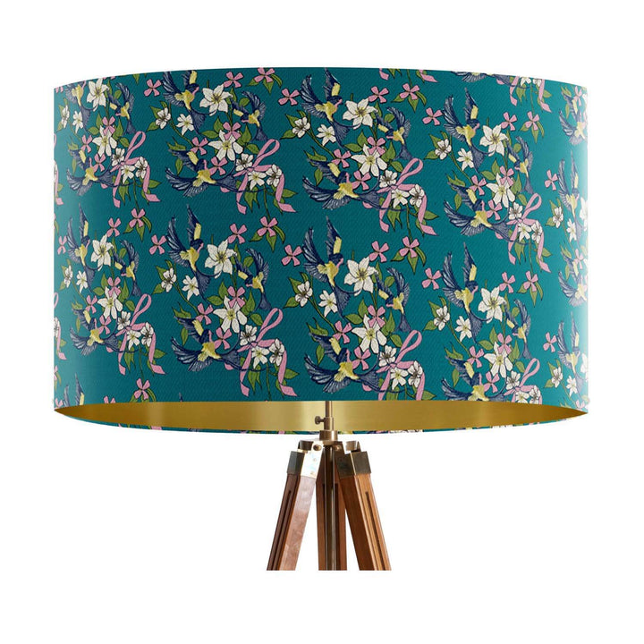 Swallow Bouquet Green - Their Nibs Lampshade