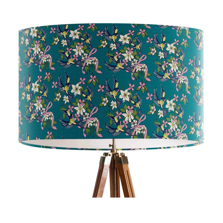 Swallow Bouquet Green - Their Nibs Lampshade