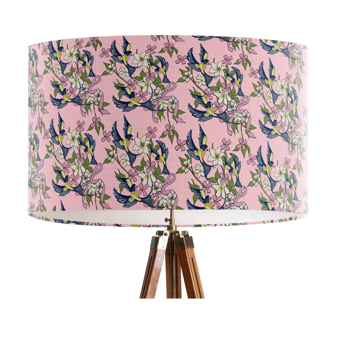 Swallow Bouquet Pink - Their Nibs Lampshade