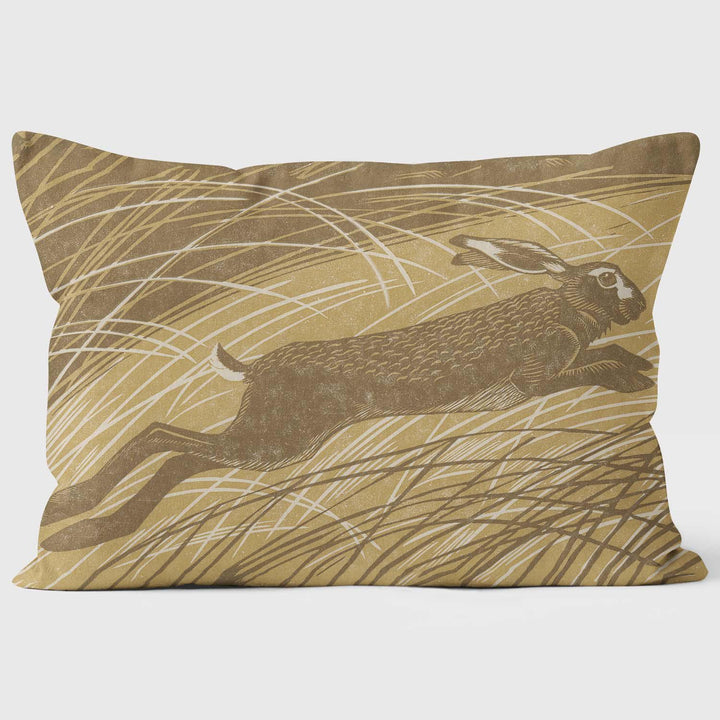 Lepus Leap - Hare - Robert Gillmor Cushion - Handmade Cushions UK - WeLoveCushions