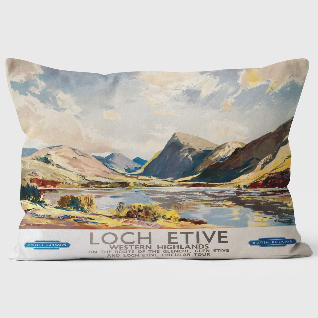 Loch Etive Western Highlands - National Railway Museum Cushion - Handmade Cushions UK - WeLoveCushions