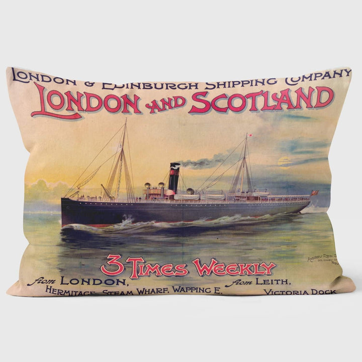 London Edinburgh Shipping Company - National Railway Museum Cushion - Handmade Cushions UK - WeLoveCushions