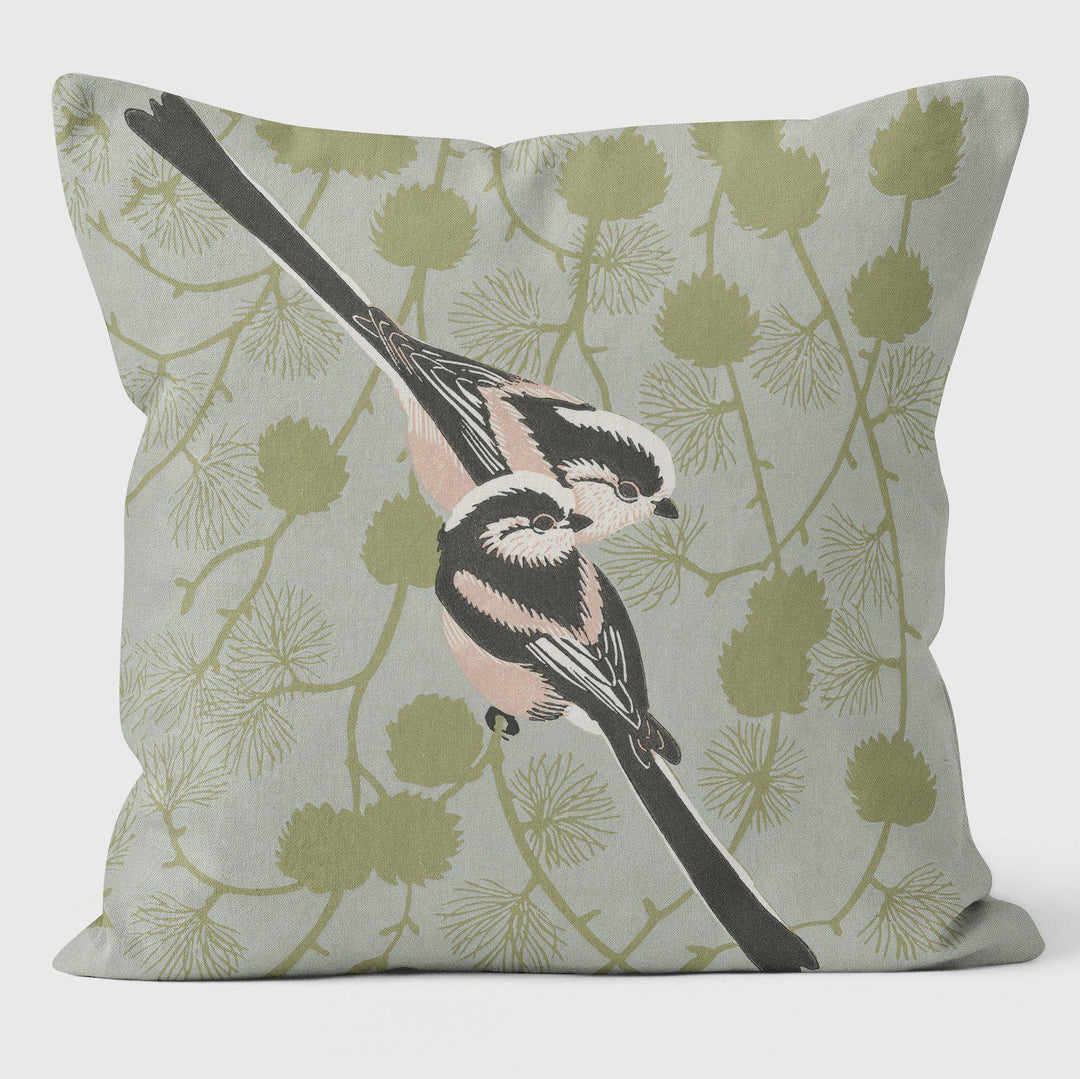 Long Tailed Tits - Robert Gillmor Cushion - Handmade Cushions UK - WeLoveCushions