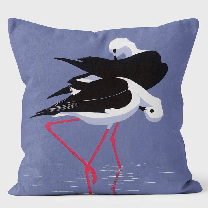 Preening Stilts - Robert Gillmor Cushion