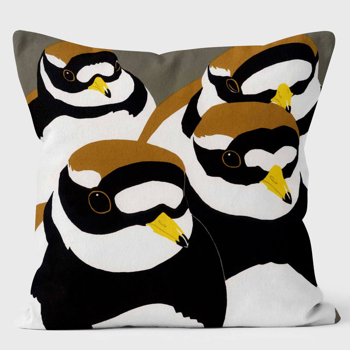 Ringed Plover Quartet - Robert Gillmor Cushion