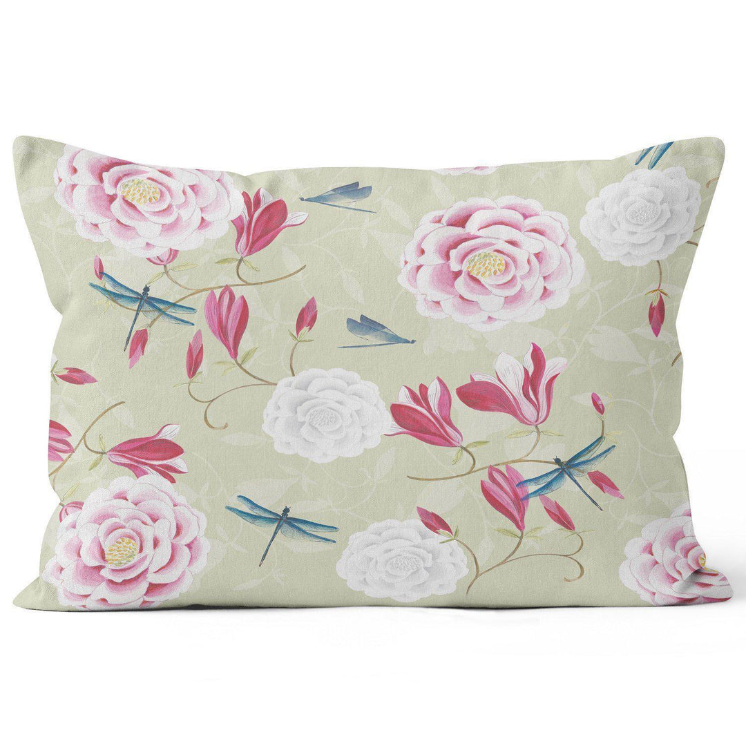 Magnolia & Roses - Funky Art Cushion - Garden Of Eden - House Of Turnowsky Pillows - Handmade Cushions UK - WeLoveCushions