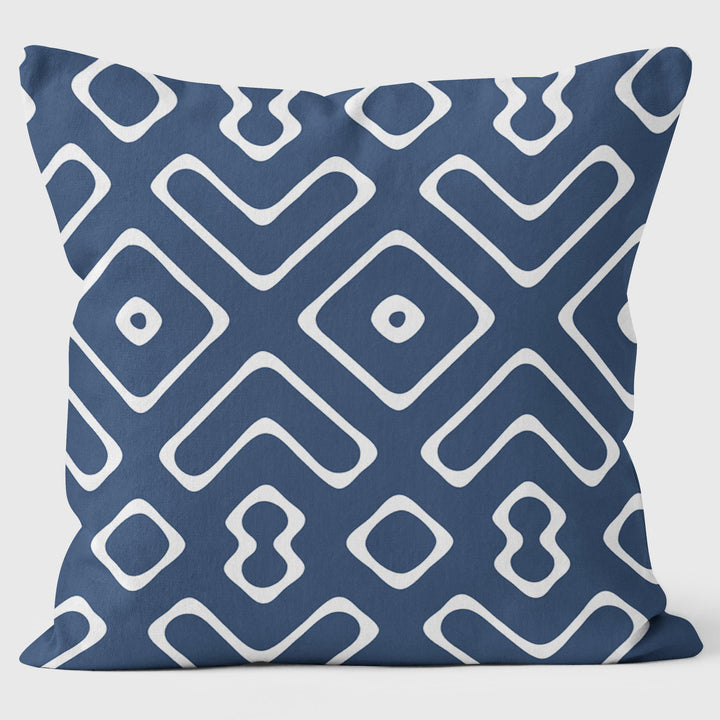 Mouths Blue - Abstract Cushion - Handmade Cushions UK - WeLoveCushions