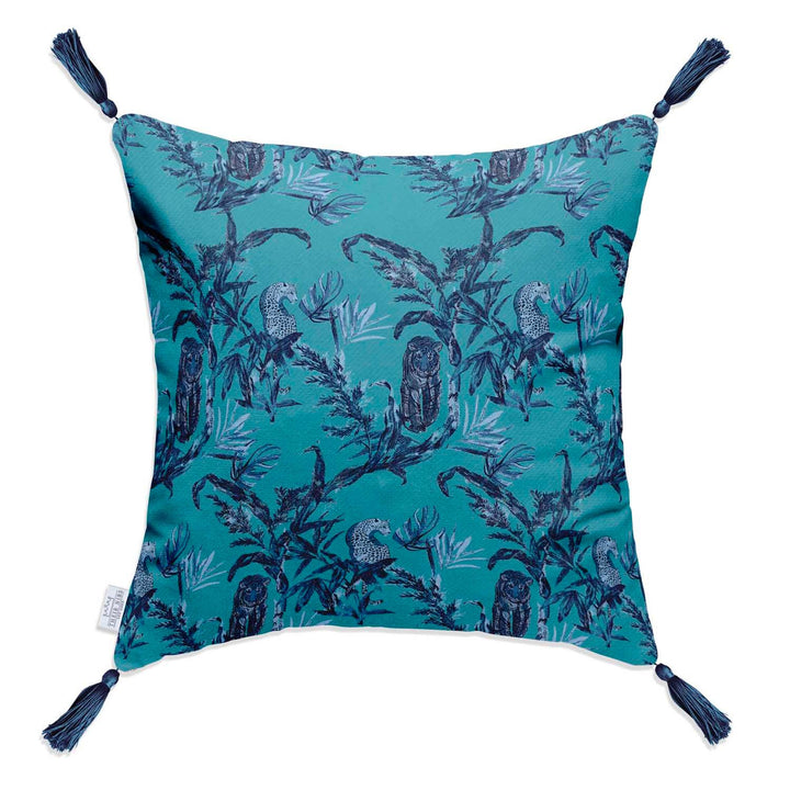 Blue Jungle - Navy Blue Tassels Their Nibs Cushion