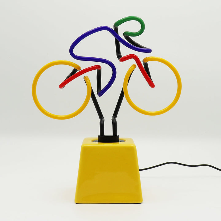 Bicycle Glass Neon Light with Ceramic Base