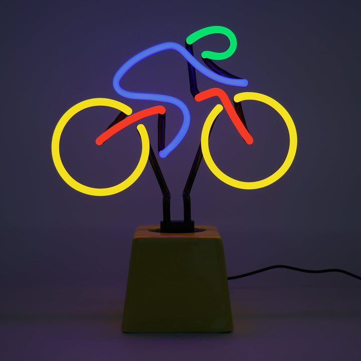 Bicycle Glass Neon Light with Ceramic Base