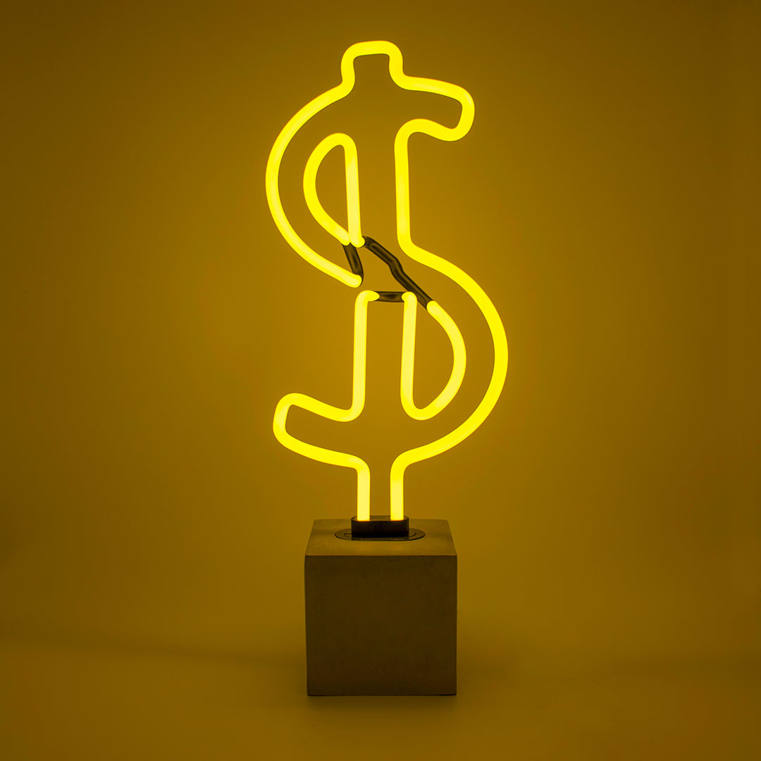 Neon Dollar Sign product image shown in a home or gift setting