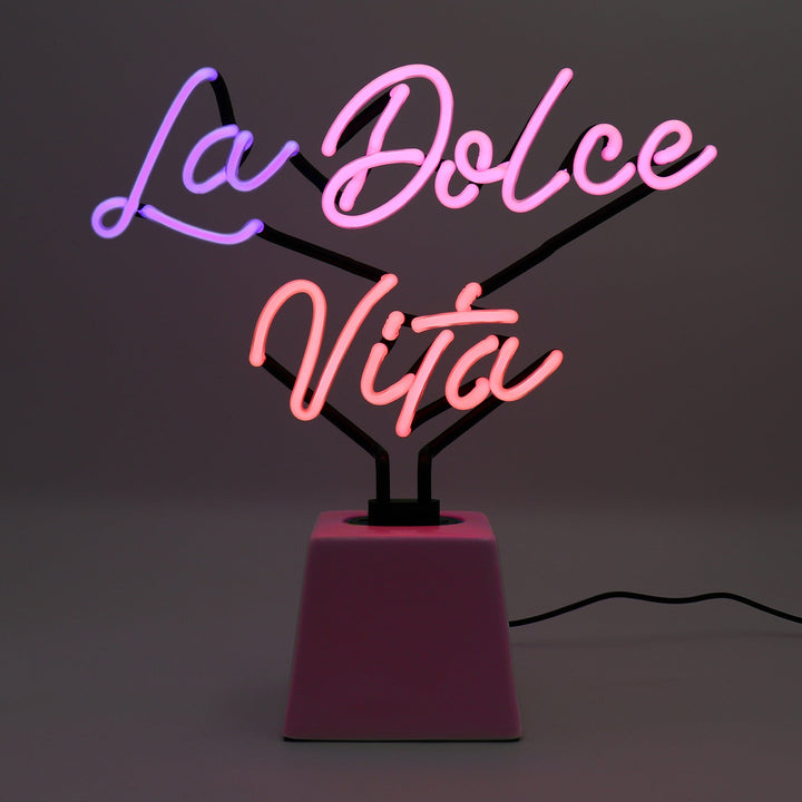 La Dolce Vita Glass Neon Light with Ceramic Base