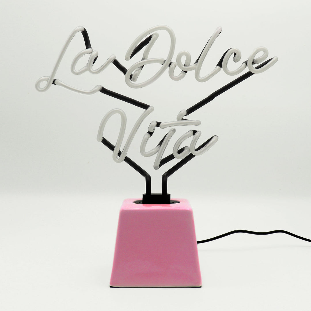 La Dolce Vita Glass Neon Light with Ceramic Base