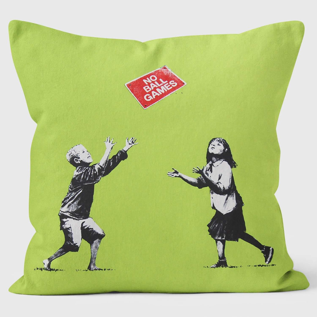 No Balls Games - Banksy Inspired - Graffiti Art Cushion - Handmade Cushions UK - WeLoveCushions