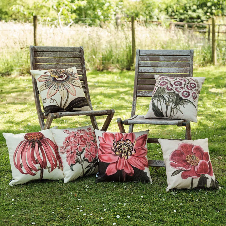 Orange Monadelpha - Botanical Outdoor Cushion - Handmade Cushions UK - WeLoveCushions