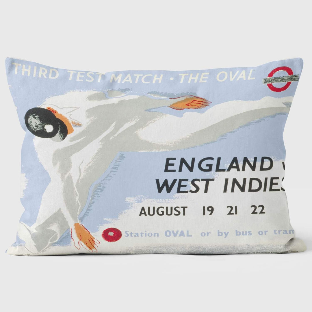 Oval 3rd Test - London Transport Cushion - Handmade Cushions UK - WeLoveCushions