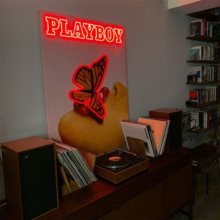 Playboy X Locomocean   Butterfly Cover (LED Neon) product image shown in a home or gift setting