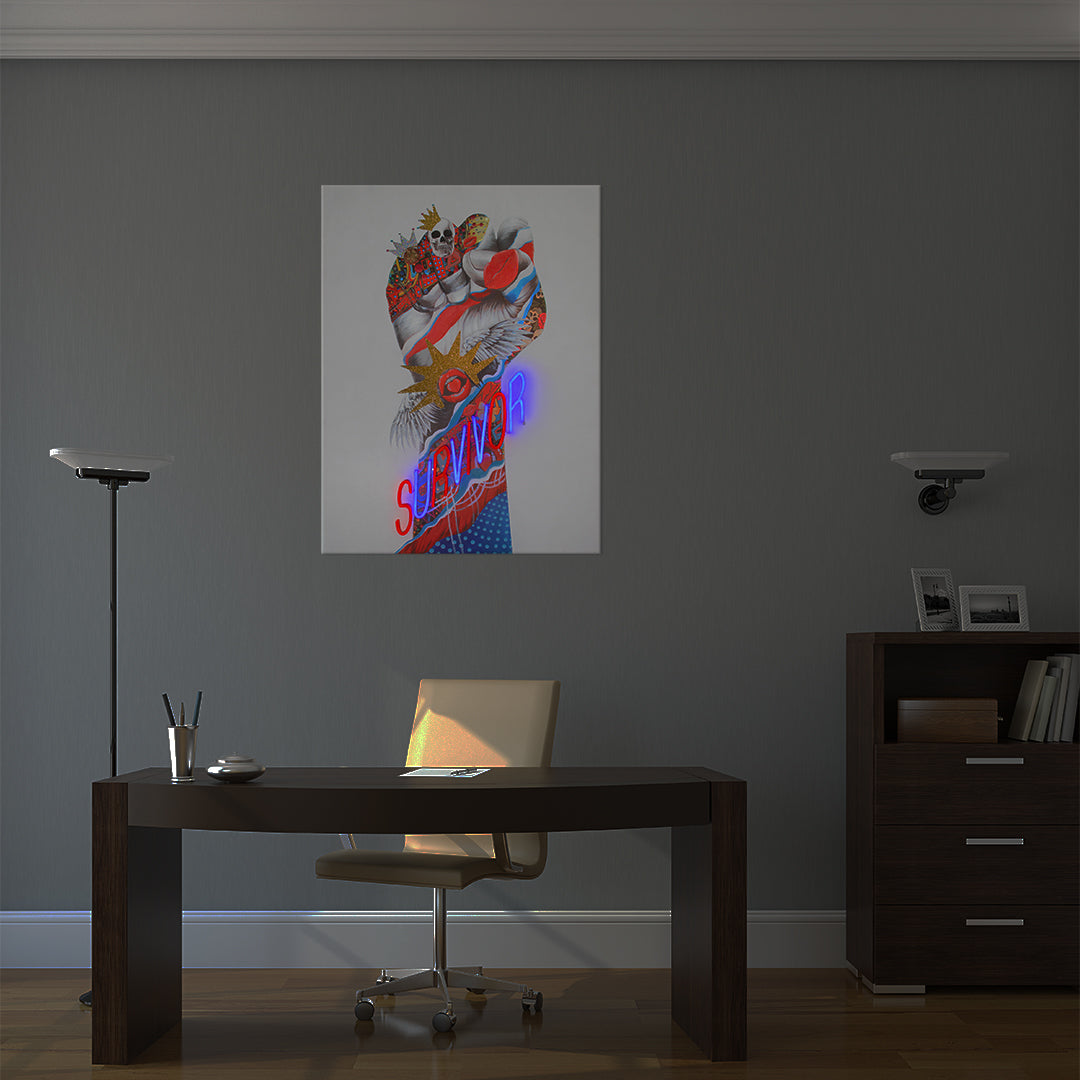 Survivor Wall Artwork   LED Neon product image shown in a home or gift setting