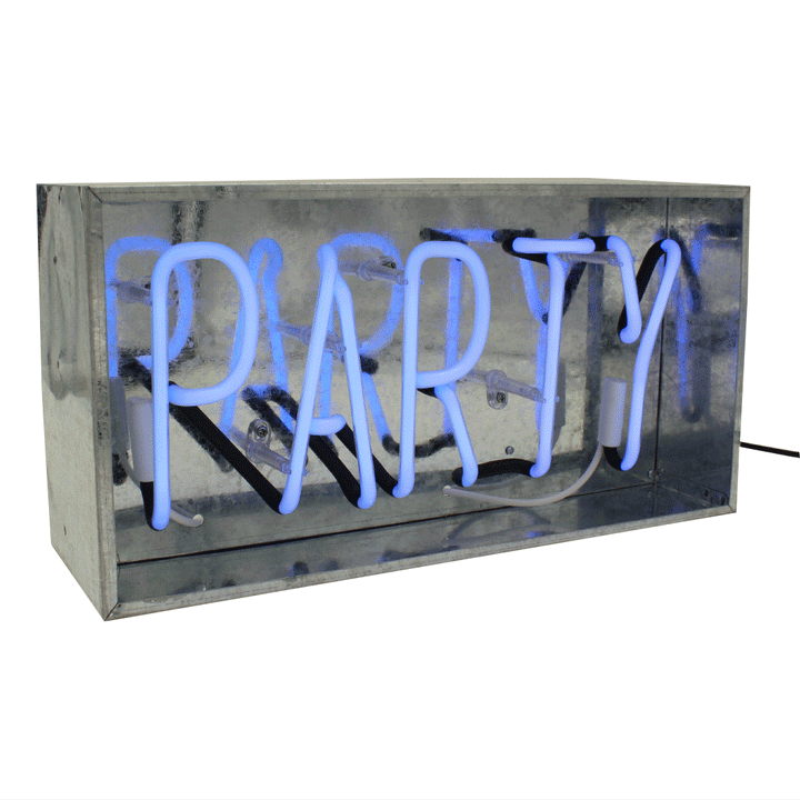 Party Metal Box Neon product image shown in a home or gift setting