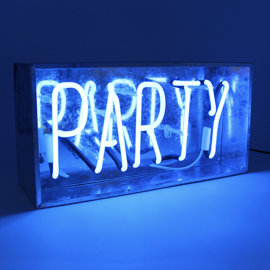 Party Metal Box Neon product image shown in a home or gift setting