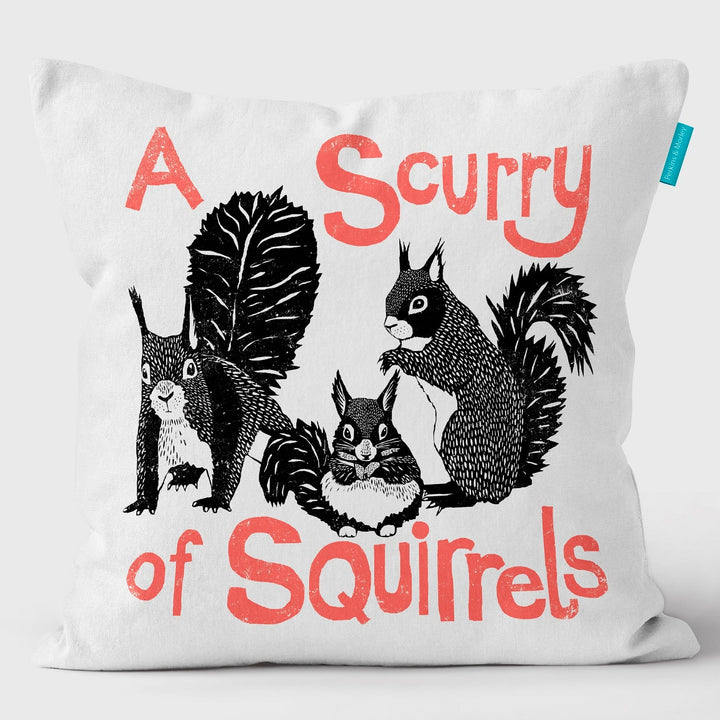 Scurry of Squirrels - Collective Noun Cushion