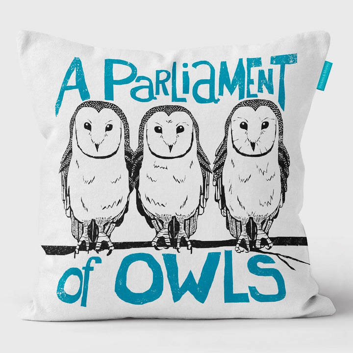 Parliament of Owls - Collective Noun Cushion