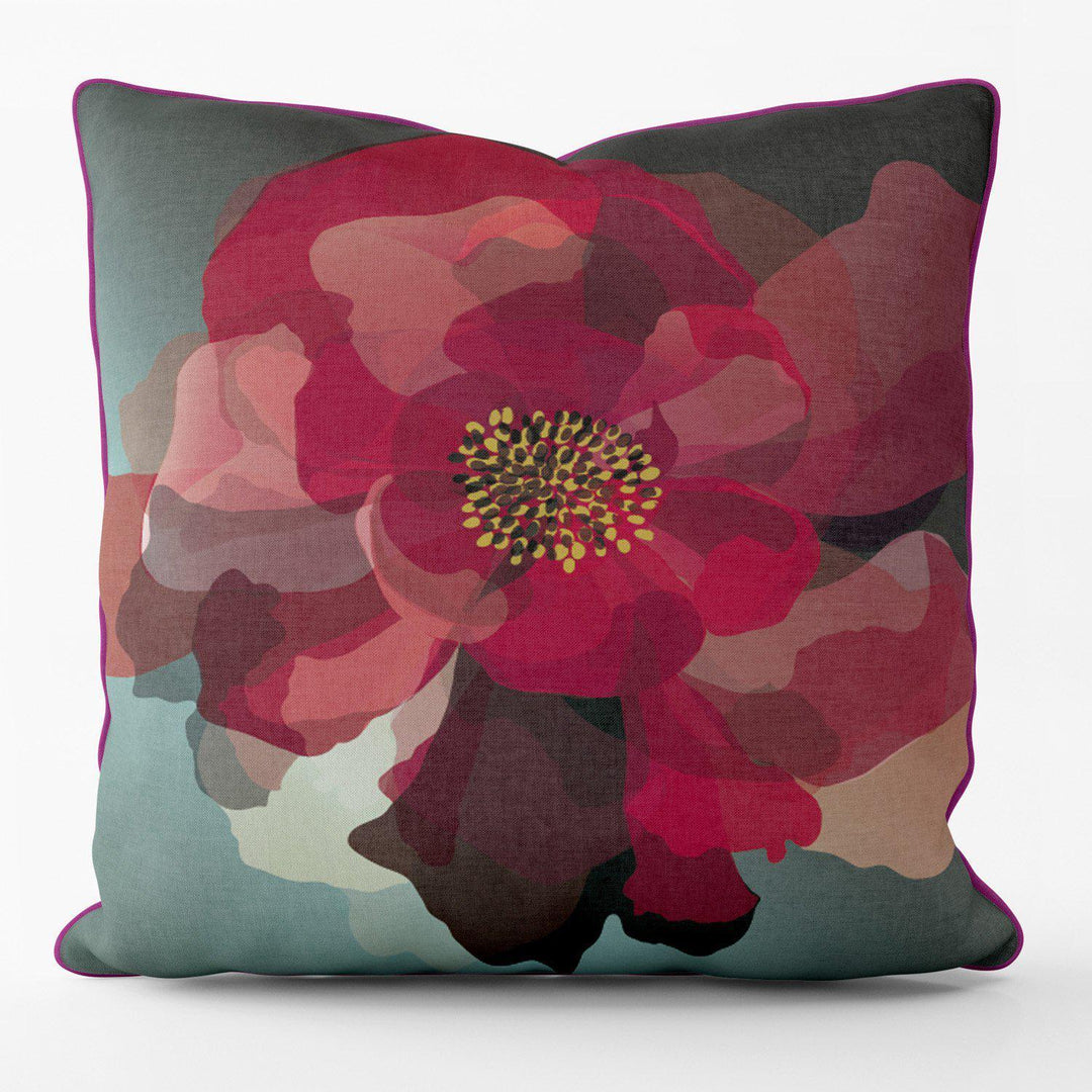 Patchwork Rose (Red) - Funky Art Cushion - FOG - House Of Turnowsky Pillows - Handmade Cushions UK - WeLoveCushions