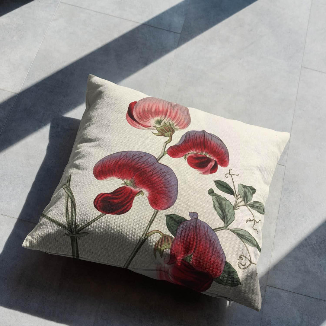 Perennial Sweetpea - Botanical Cushion - Handmade Cushions UK - WeLoveCushions