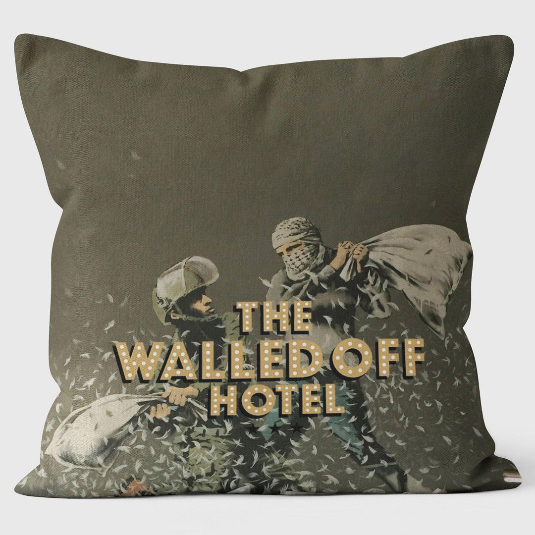 Pillow Fight - Banksy Inspired - Graffiti Art Cushion - Handmade Cushions UK - WeLoveCushions