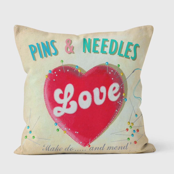 Pins Needles LOVE - Martin Wiscombe - Art Print Cushion - Handmade Cushions UK - WeLoveCushions