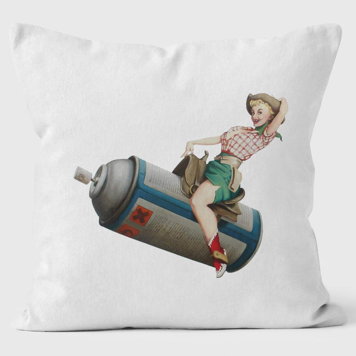 Poster Girl - Banksy Inspired - Graffiti Art Cushion - Handmade Cushions UK - WeLoveCushions