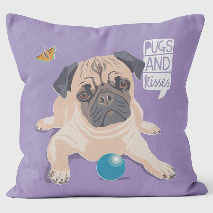 Pugs and Kisses - Paperlollipop Cushion - Handmade Cushions UK - WeLoveCushions