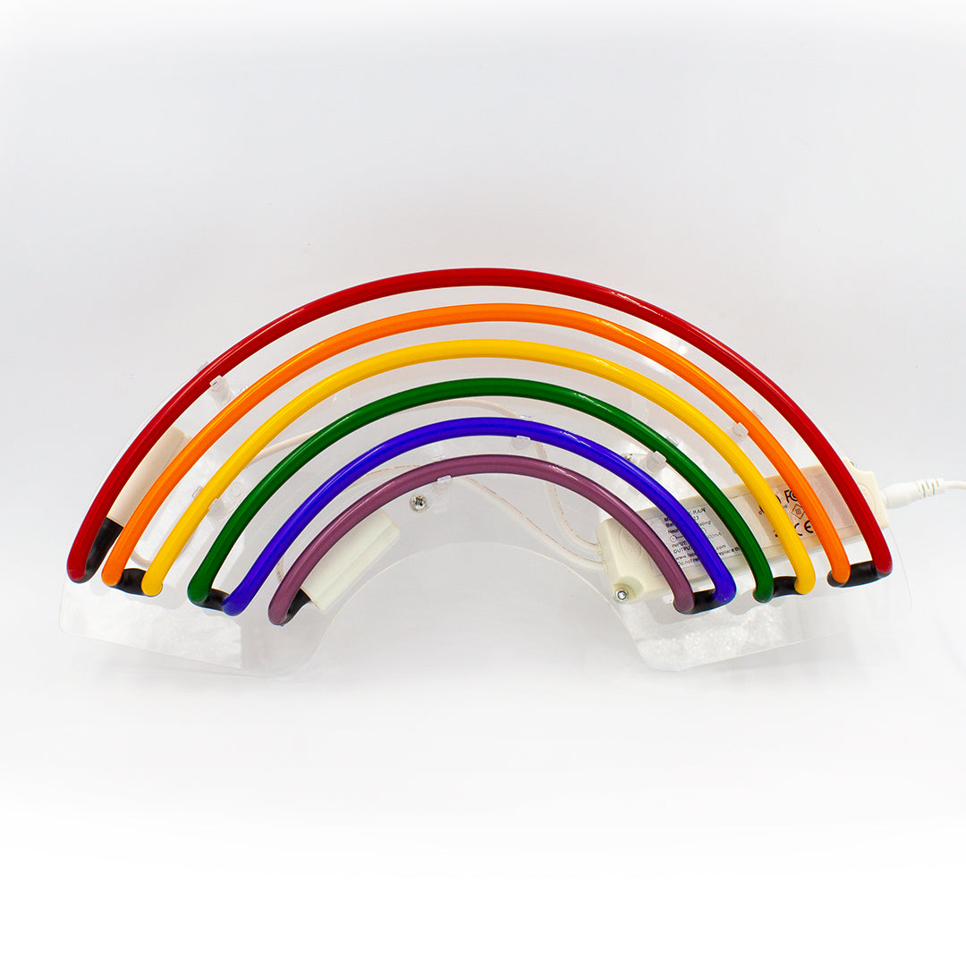 Neon Light Rainbow Wall Sign product image shown in a home or gift setting