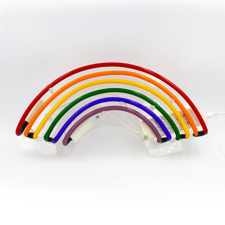 Neon Light Rainbow Wall Sign product image shown in a home or gift setting