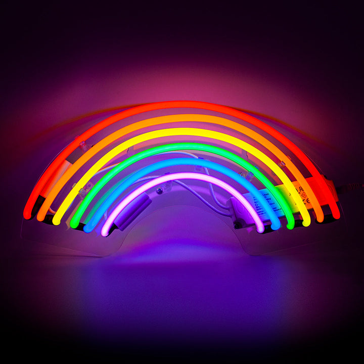 Neon Light Rainbow Wall Sign product image shown in a home or gift setting