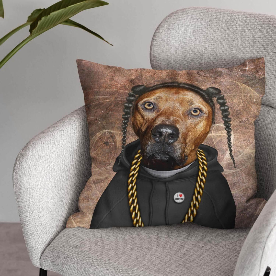 RAP (on brown) - Pets Rock Cushion